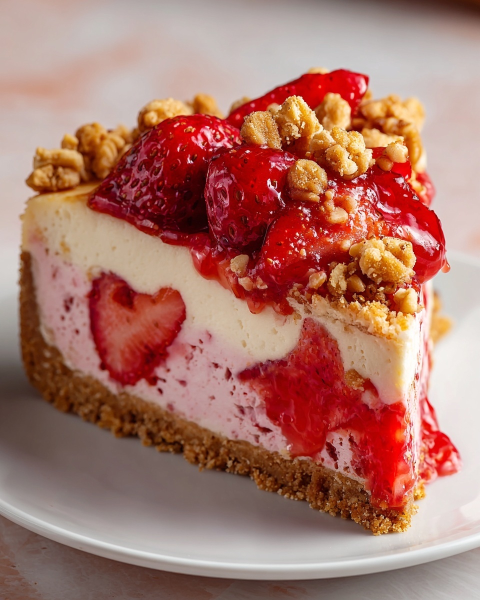 Strawberry Crunch Cheesecake Recipe - Recipe Image
