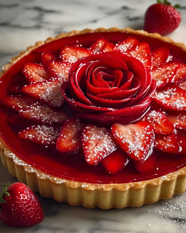 Strawberry Rose Tart with Custard Cream Recipe