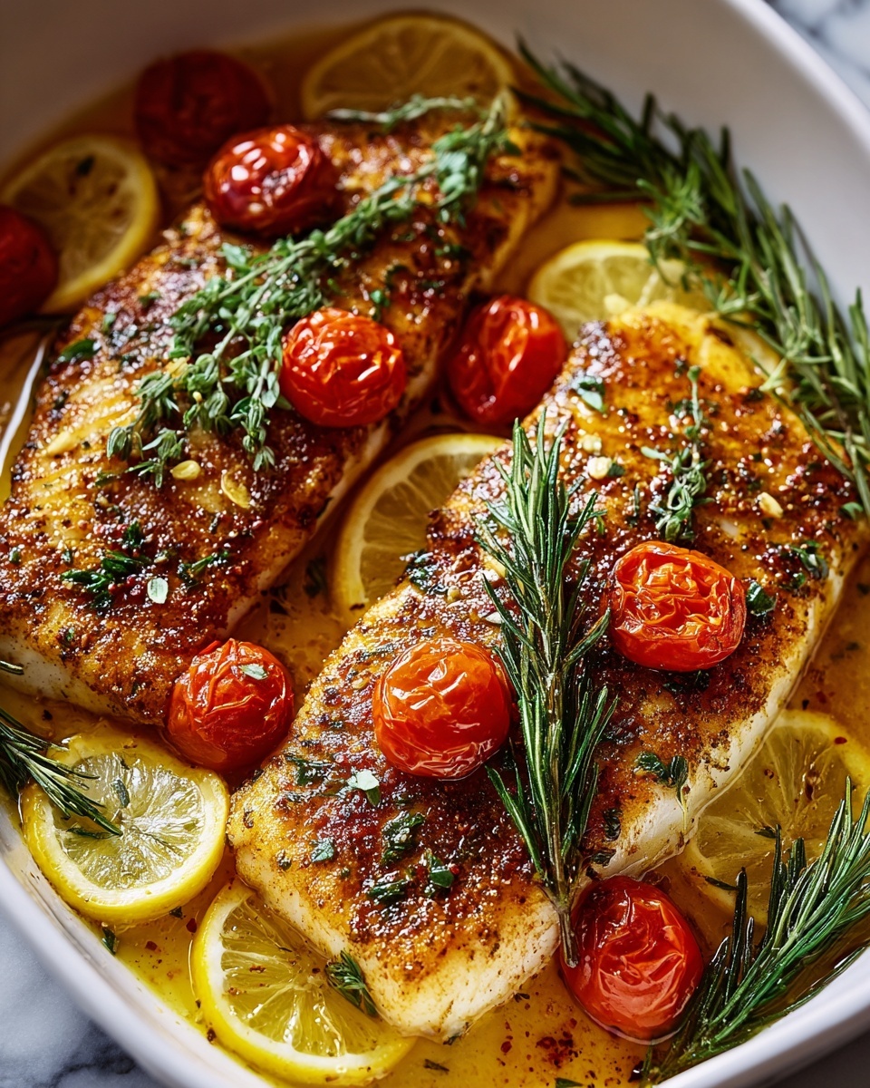 Mediterranean Baked Fish Recipe - Recipe Image