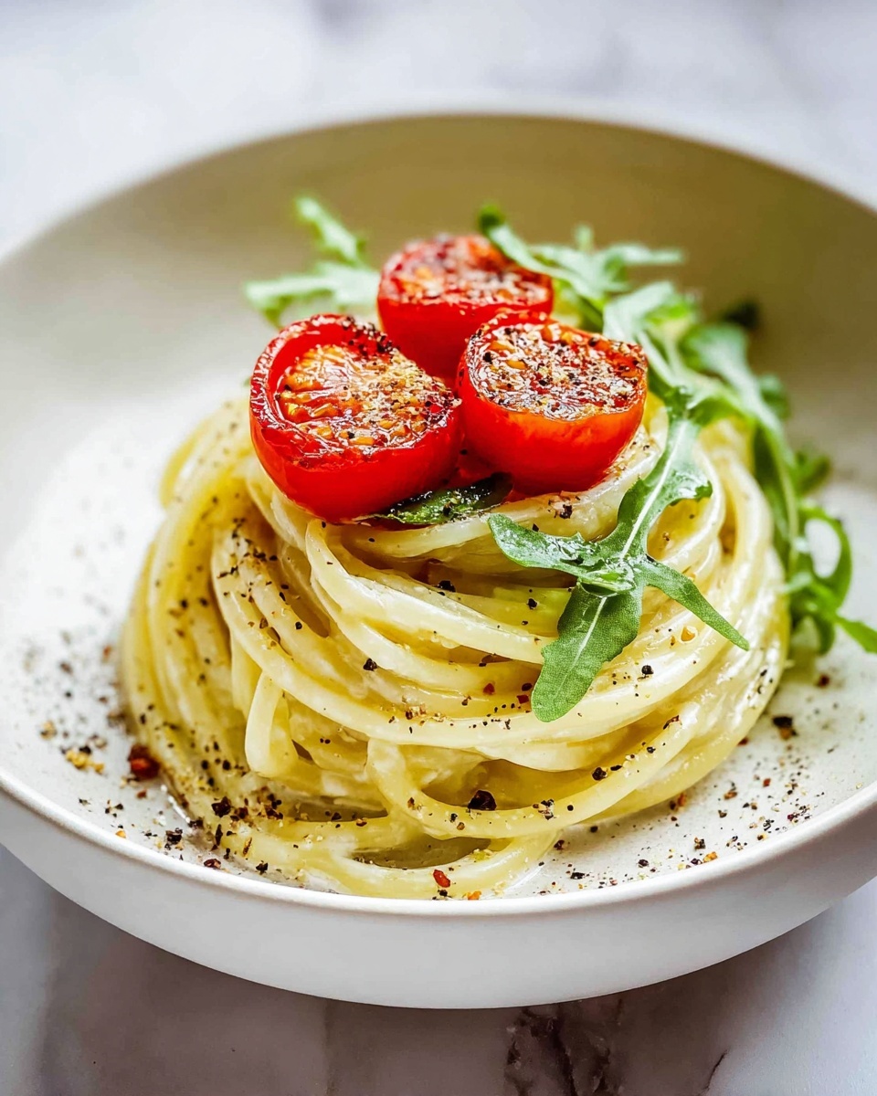 Creamy Avocado Pasta with Cherry Tomatoes and Hemp Seeds Recipe - Recipe Image
