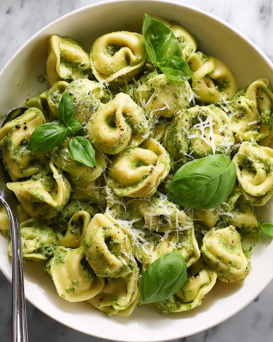Pesto Tortellini with Spinach and Parmesan Recipe - Recipe Image