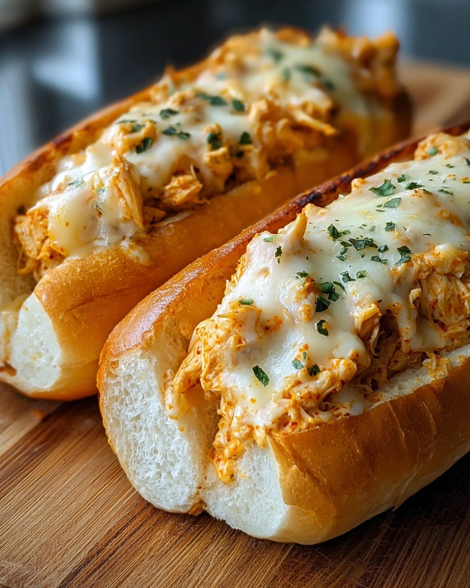Buffalo Chicken Stuffed Cheesy Bread Subs Recipe - Recipe Image