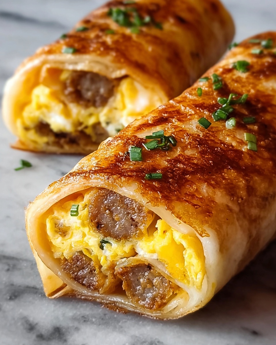 Sausage, Egg, and Cheese Breakfast Roll-Ups Recipe - Recipe Image