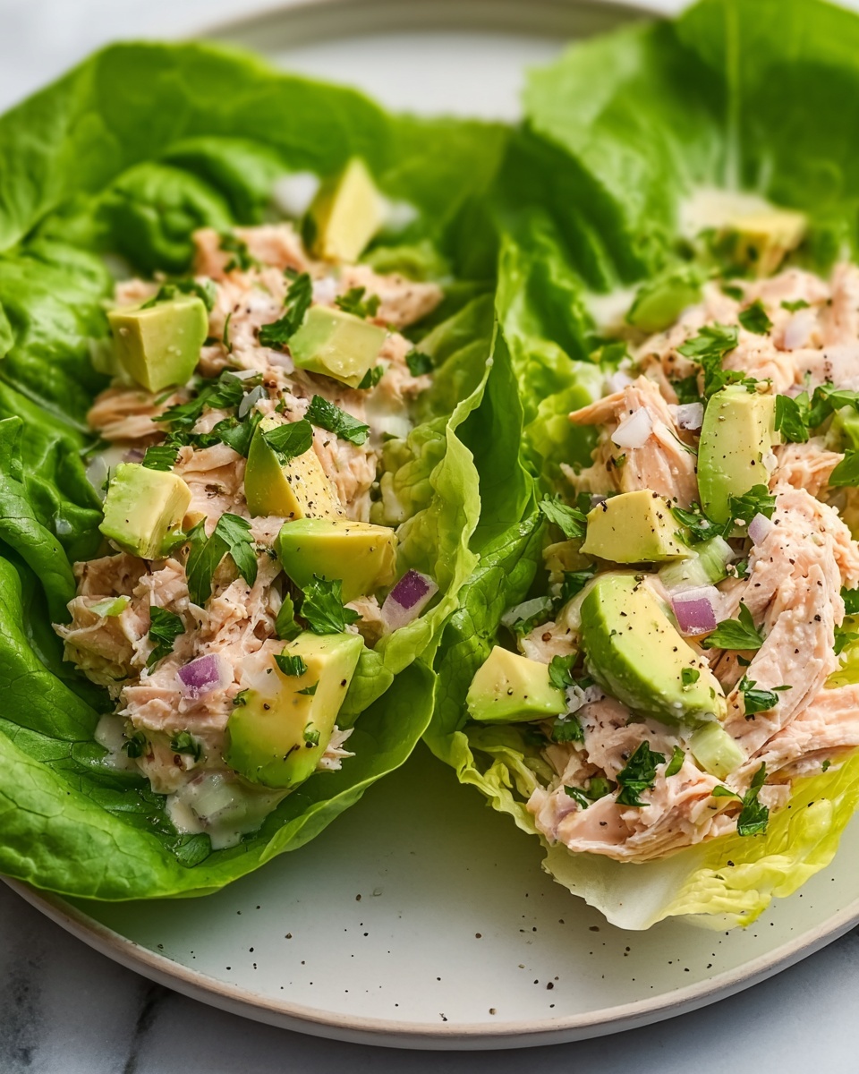 Avocado Chicken Salad Lettuce Wraps Recipe - Recipe Image