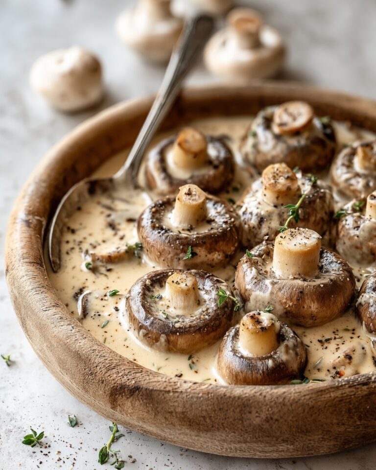 Creamy Garlic Butter Tuscan Mushrooms Recipe