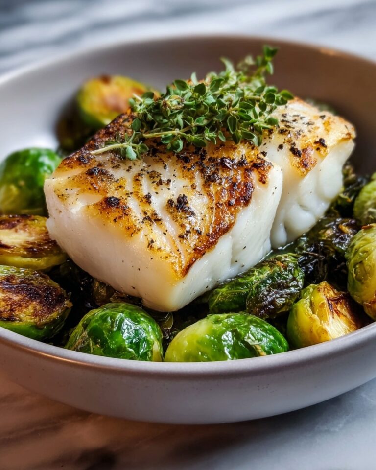 Lemon Garlic Butter Cod Bowls with Roasted Brussels Sprouts Recipe