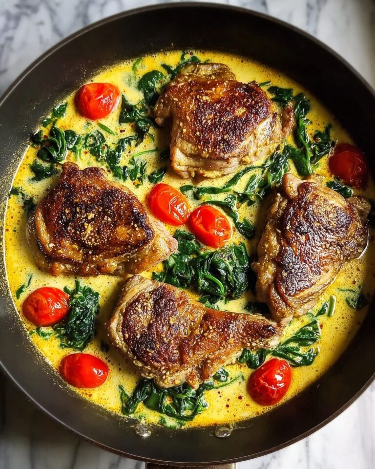 Creamy Pesto Chicken with Roasted Tomatoes and Spinach Recipe