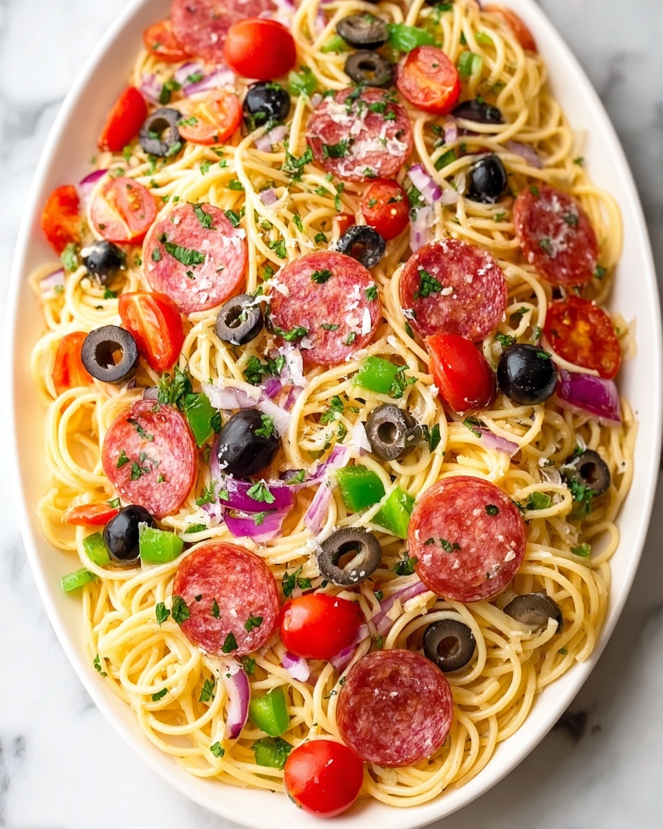 Summer Italian Spaghetti Salad Recipe - Recipe Image