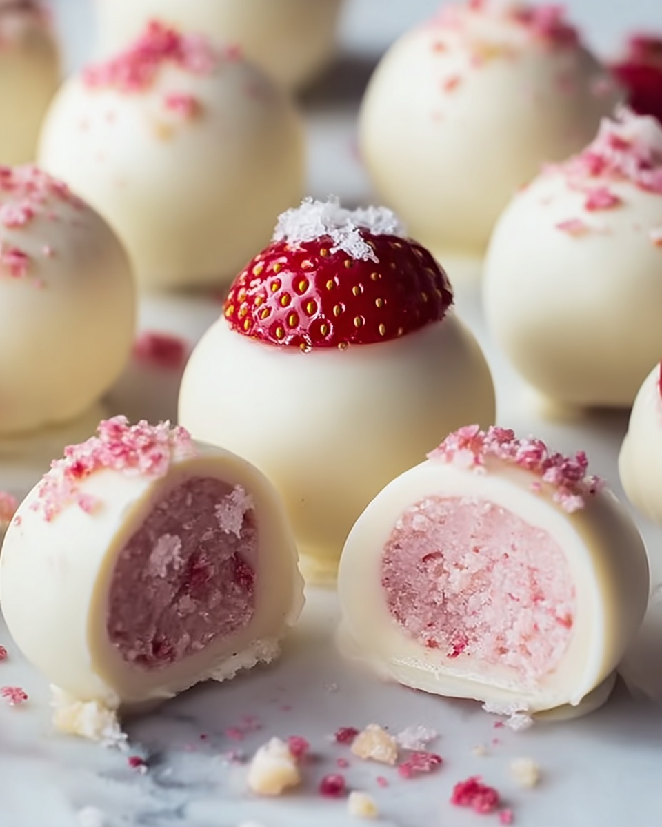 White Chocolate Strawberry Truffles Recipe - Recipe Image