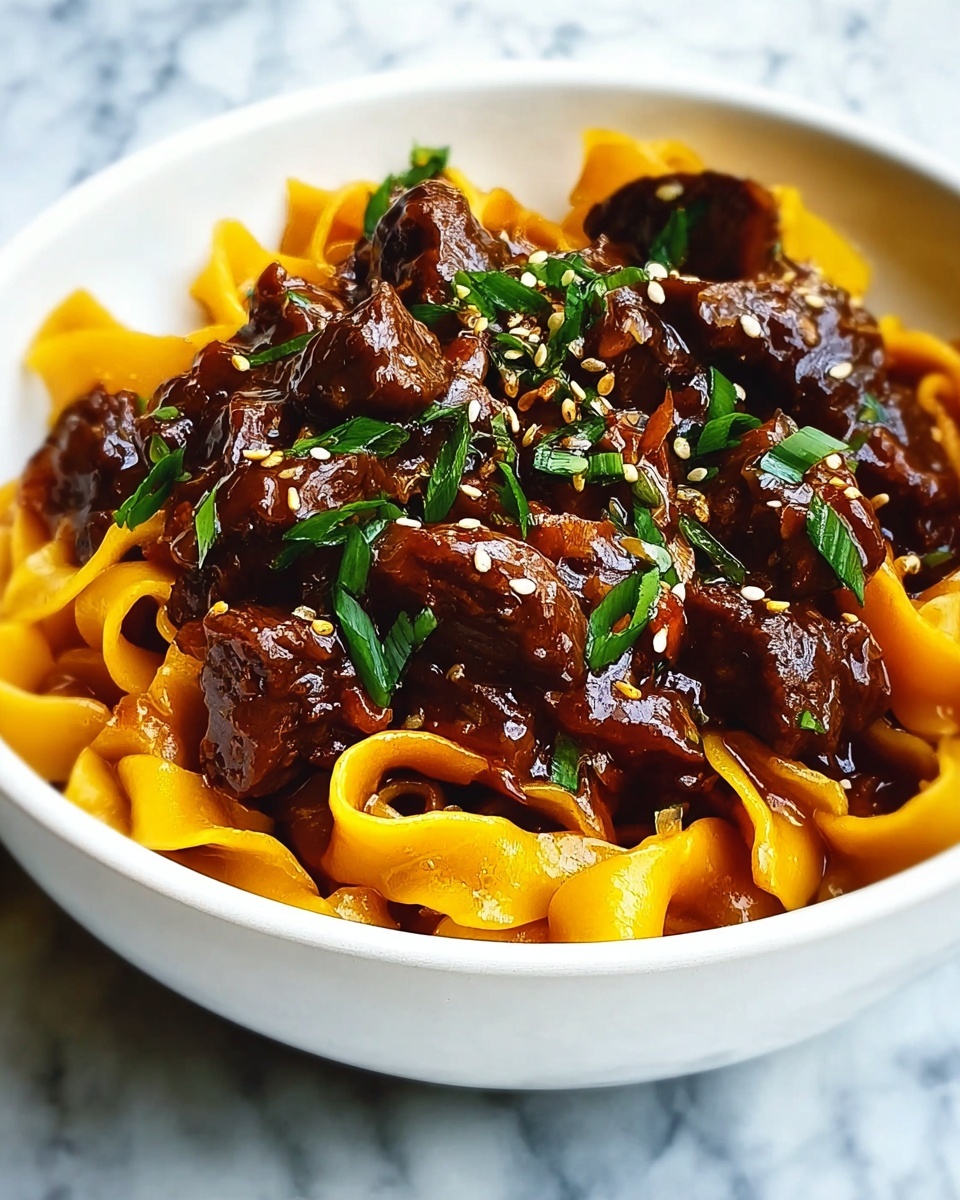 Slow Cooker Korean Beef Noodles Recipe - Recipe Image