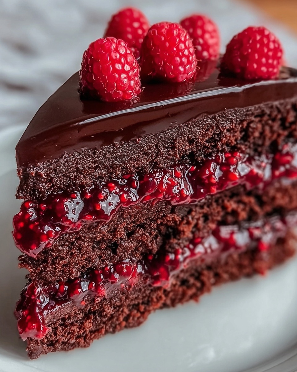 Raspberry Chocolate Ganache Cake Recipe - Recipe Image