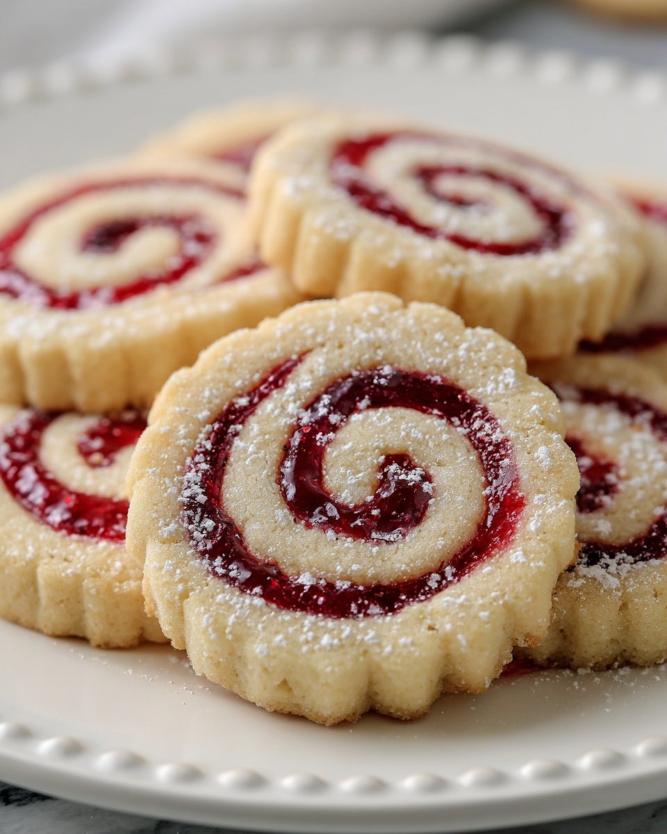 Raspberry Swirl Shortbread Cookies Recipe - Recipe Image