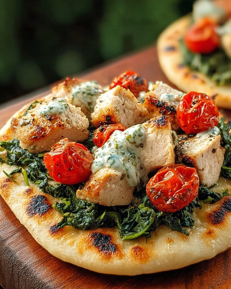 Tzatziki Chicken & Veggie Naan Pizza Recipe