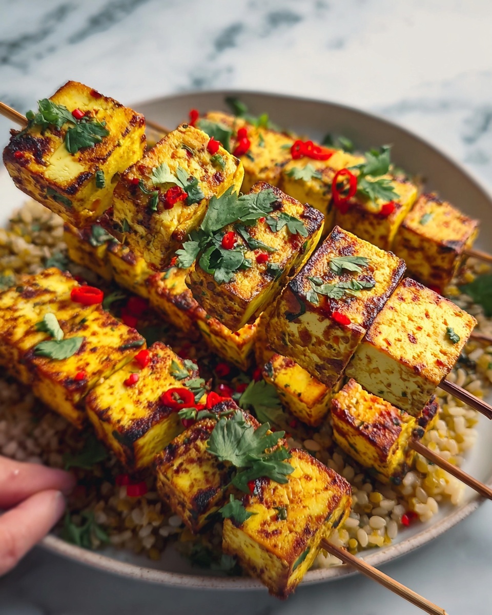 Lemon & Coriander Tofu Skewers Recipe - Recipe Image