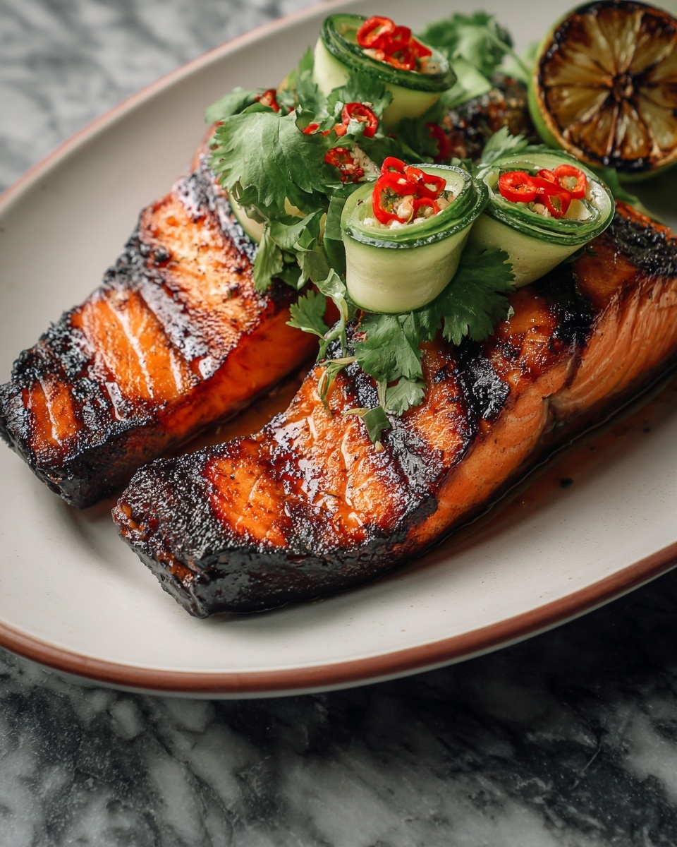 Soy Salmon Steak with Sambal Salad Recipe - Recipe Image