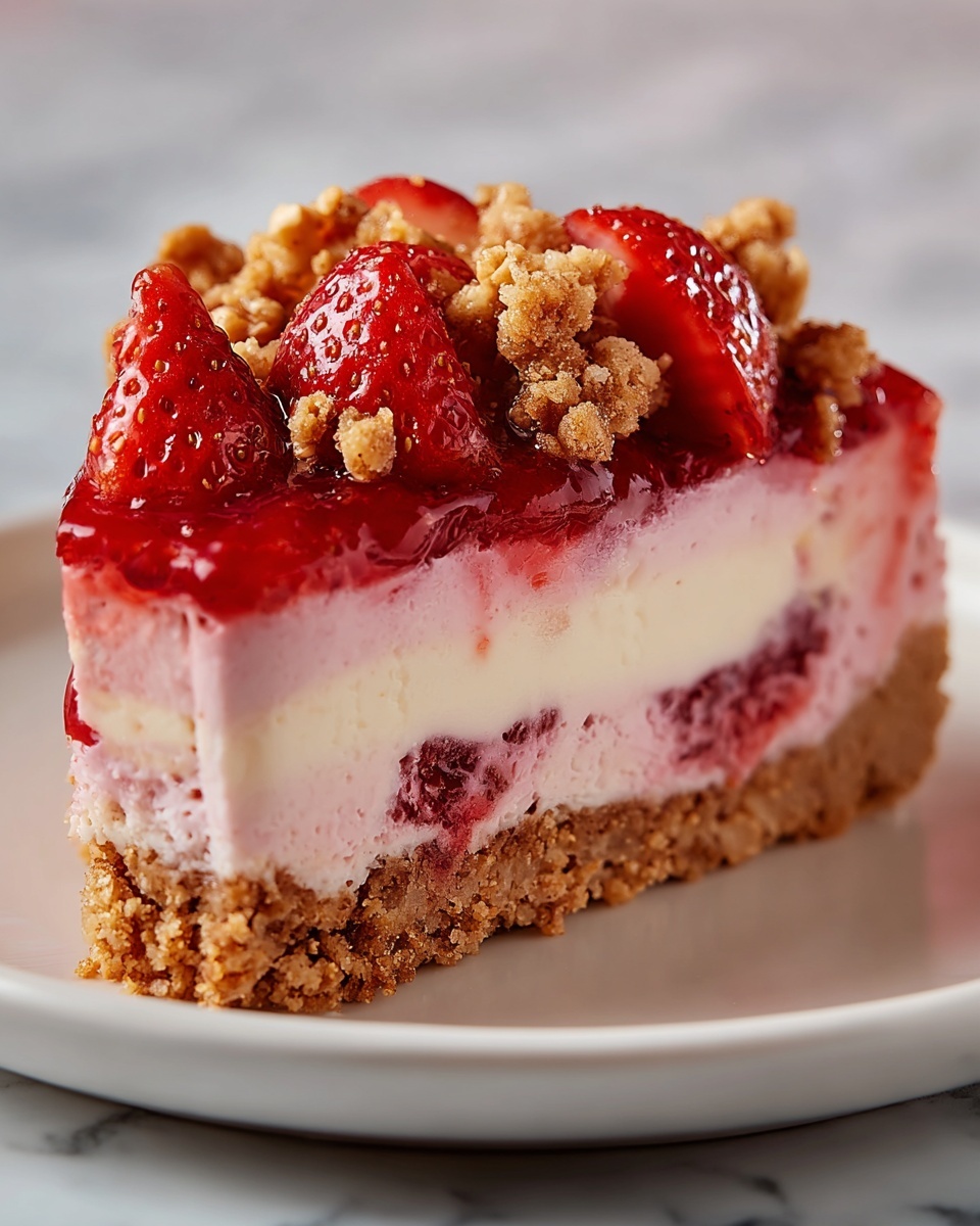Strawberry Crunch Cheesecake Recipe - Recipe Image