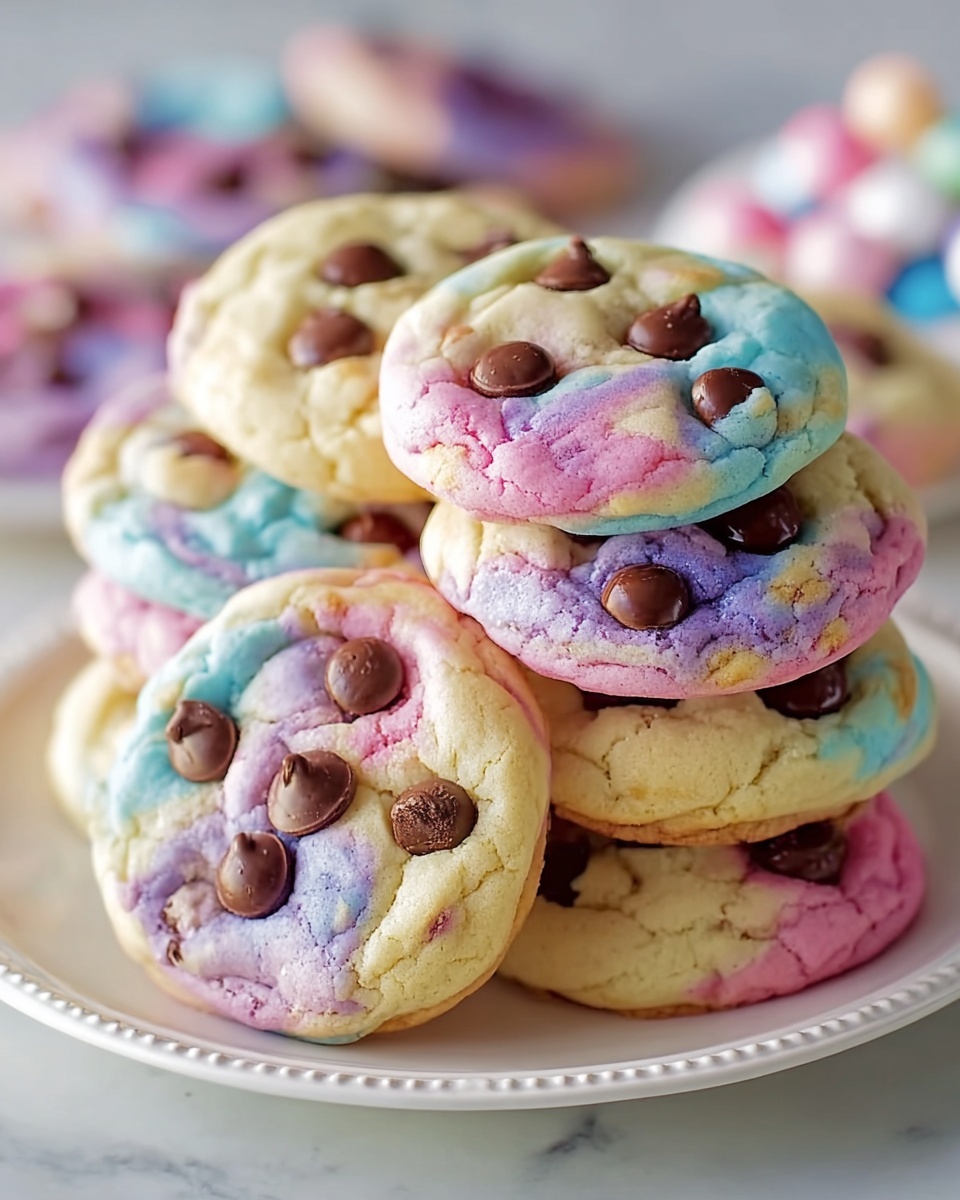 Pastel Easter Chocolate Chip Cookies with M&Ms Recipe - Recipe Image