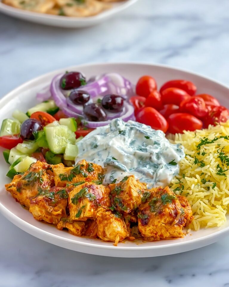 Instant Pot Chicken Souvlaki with Lemon Rice and Greek Salad Recipe