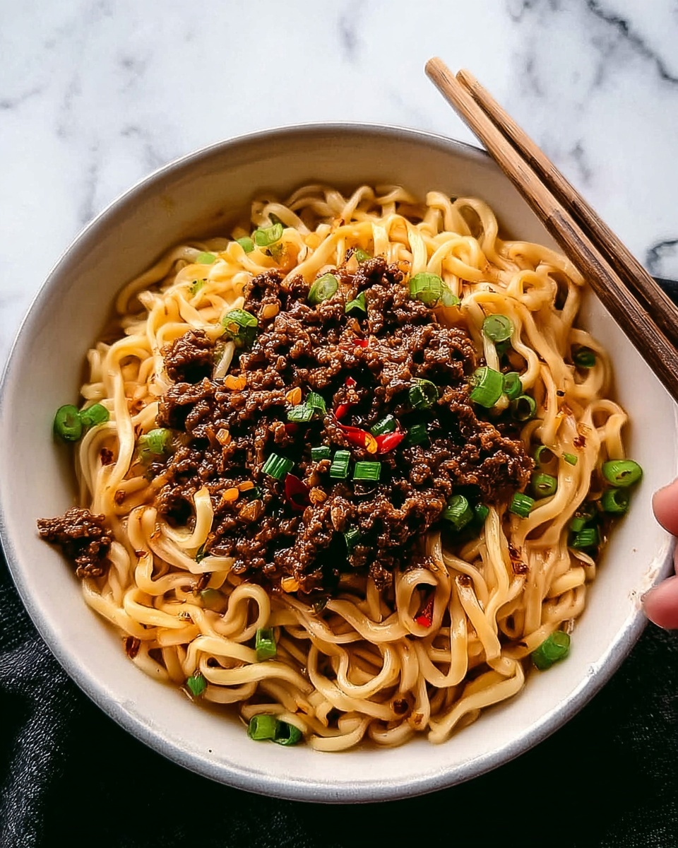 Mongolian Ground Beef Noodles Recipe - Recipe Image