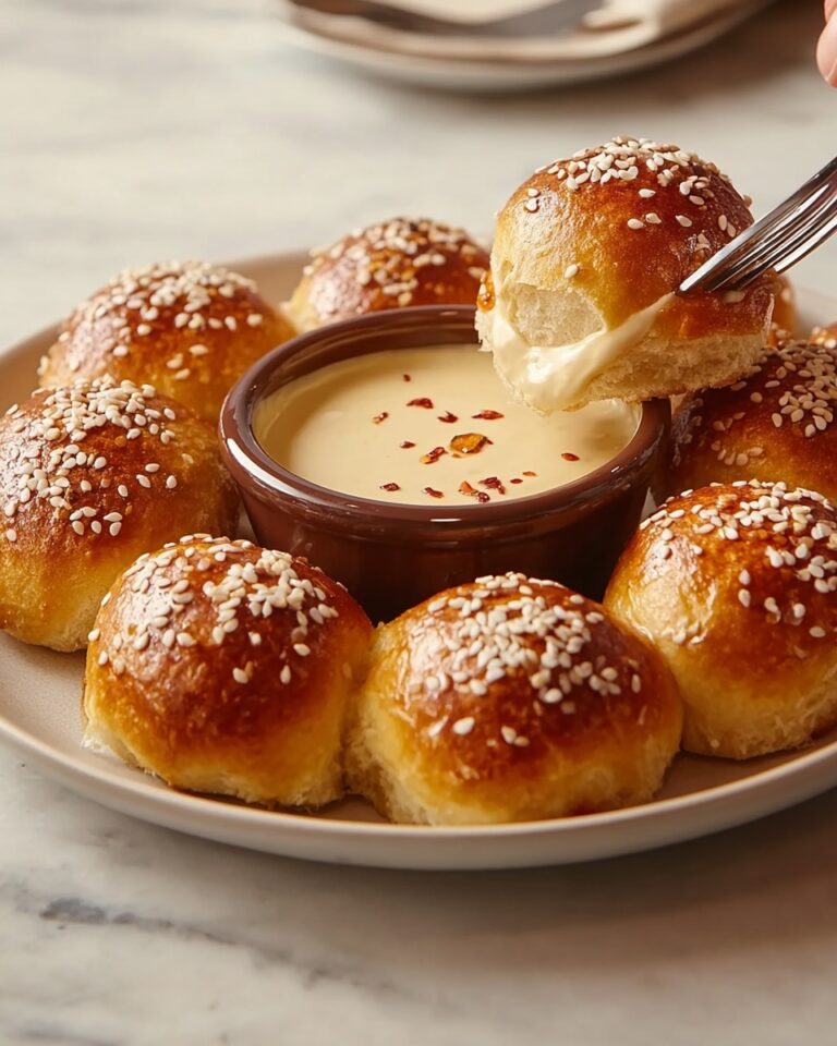 Pretzel Bites with Cheddar Cheese Sauce Recipe