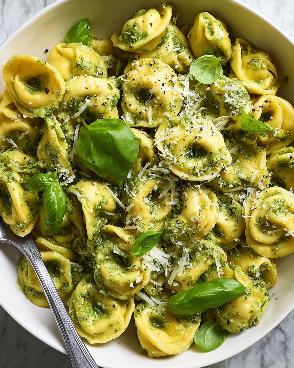 Pesto Tortellini with Spinach and Parmesan Recipe - Recipe Image