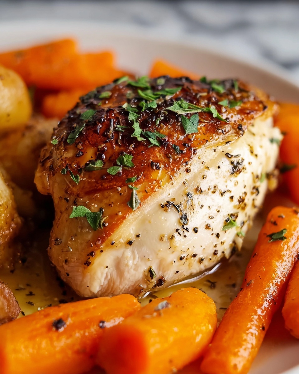 Garlic Herb Chicken and Roasted Carrots Plate Recipe - Recipe Image