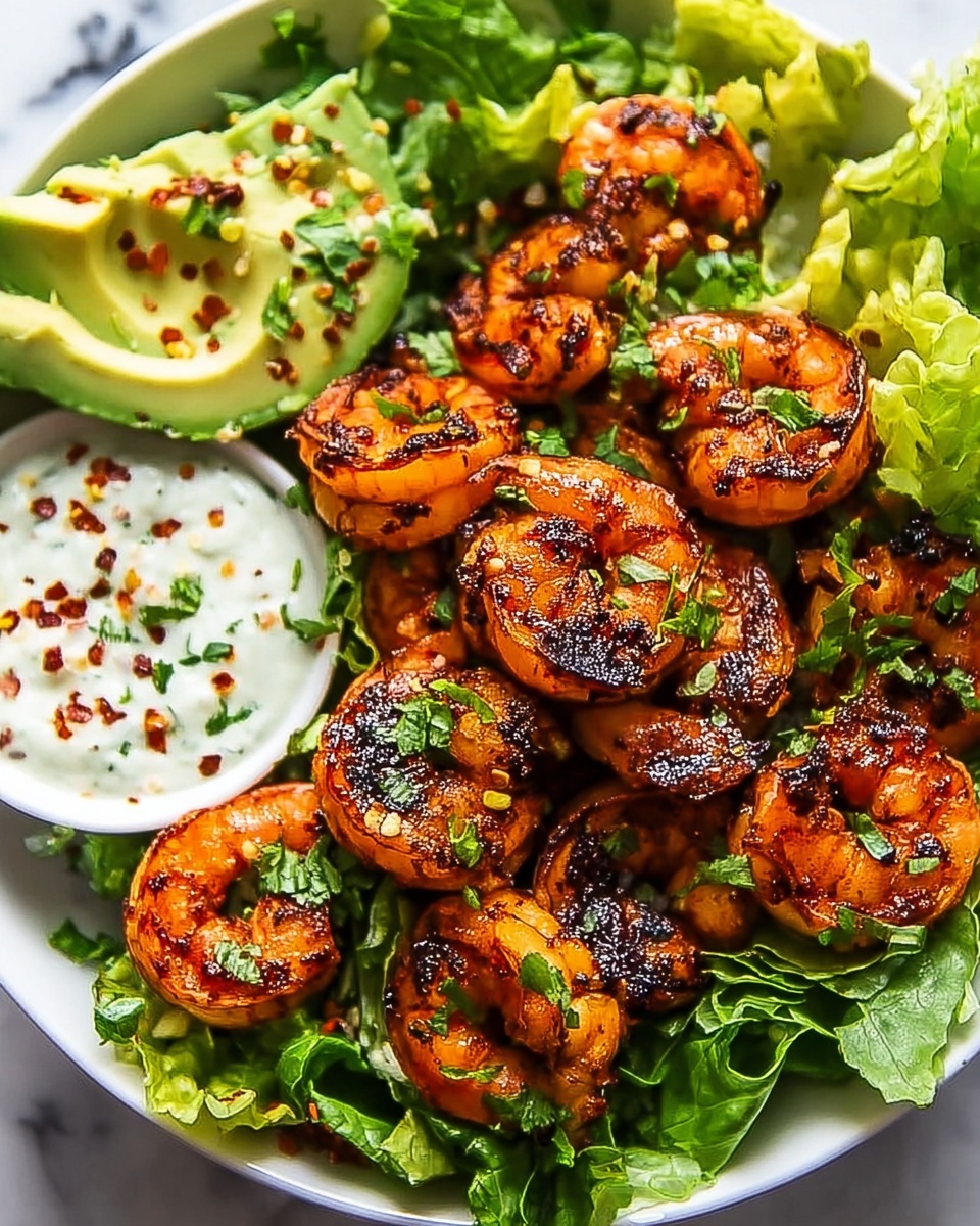Hot Honey Blackened Shrimp Caesar Salad Recipe - Recipe Image