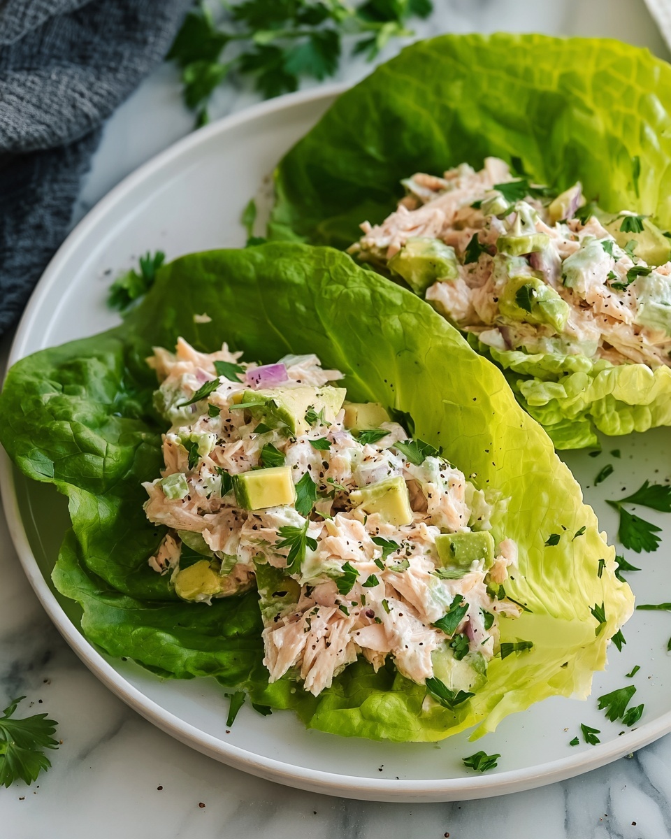 Avocado Chicken Salad Lettuce Wraps Recipe - Recipe Image