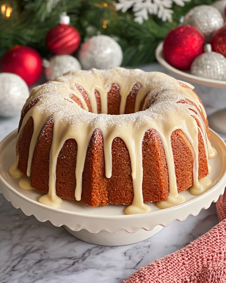 Eggnog Bundt Cake with Eggnog Frosting Recipe - Recipe Image