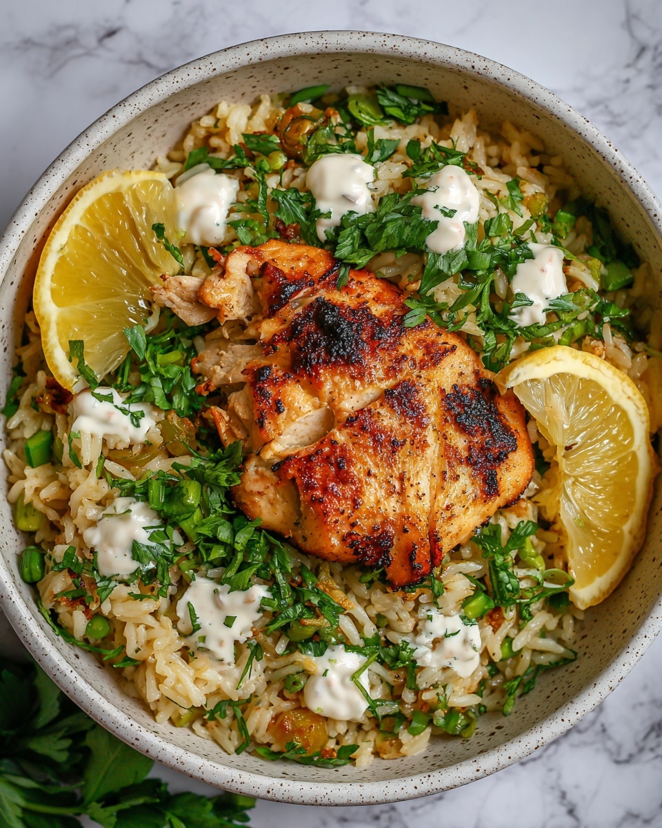 Air Fryer Greek Lemon Chicken and Rice Bake Recipe - Recipe Image