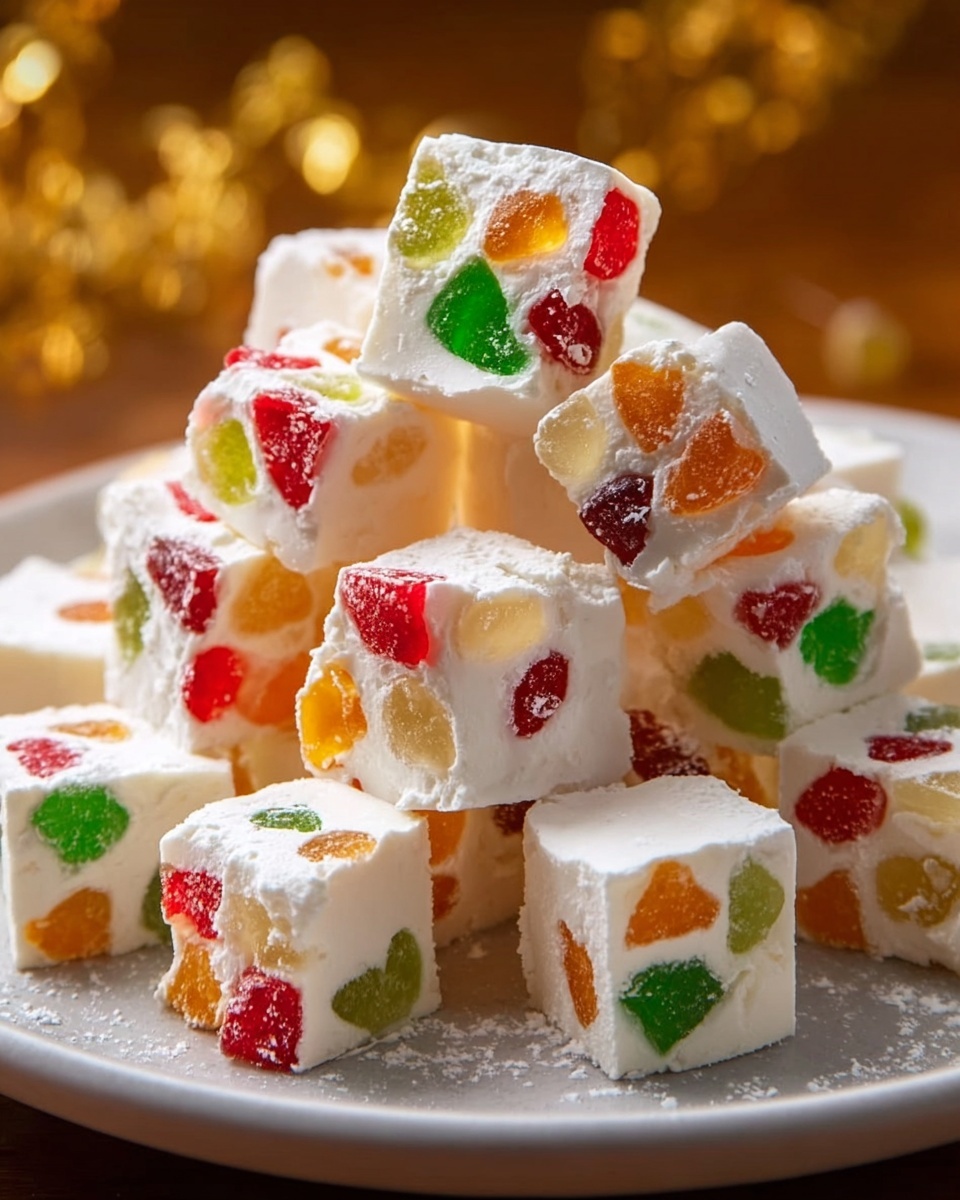 Easy Christmas Gumdrop Nougat Candy Recipe - Recipe Image