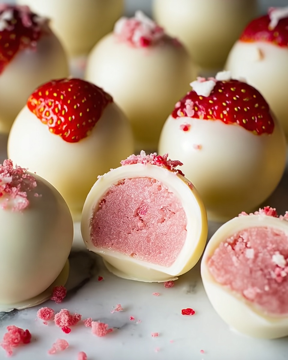 White Chocolate Strawberry Truffles Recipe - Recipe Image