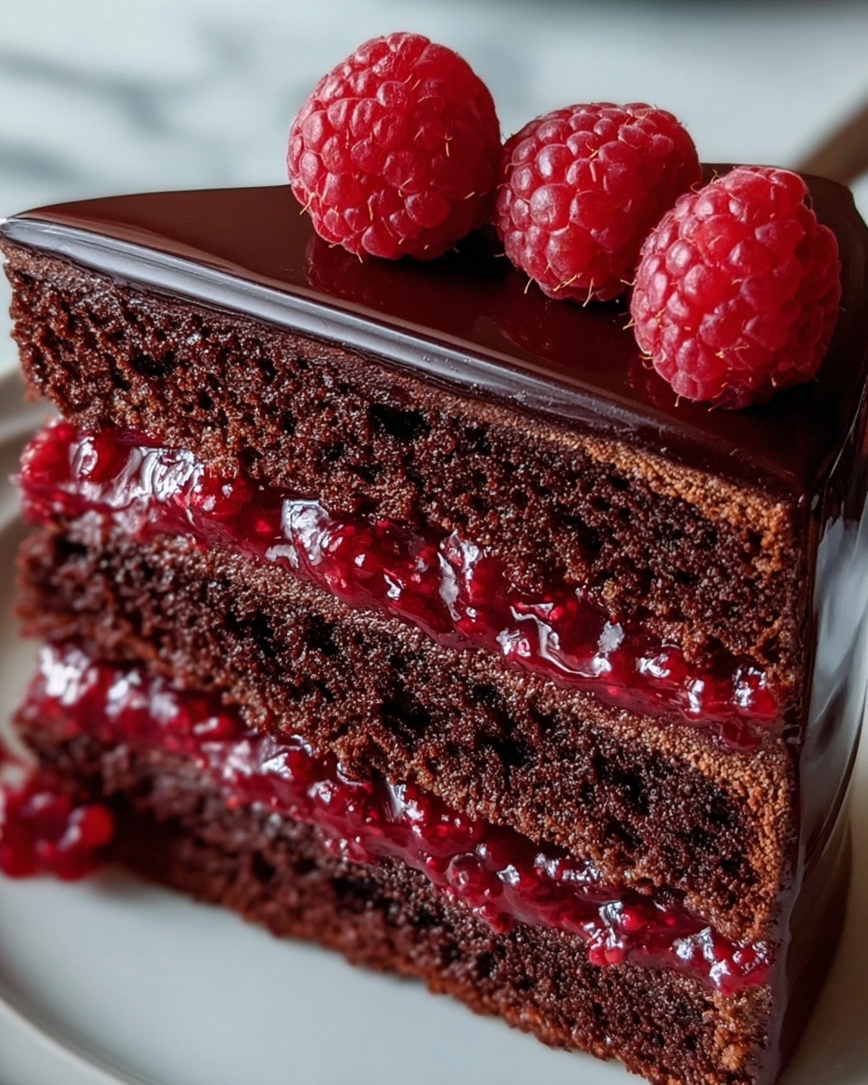 Raspberry Chocolate Ganache Cake Recipe - Recipe Image