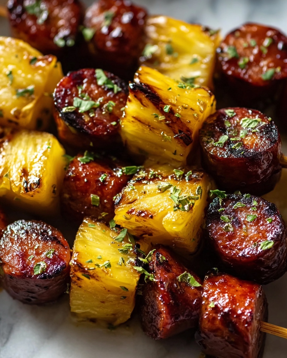 Pineapple Hasselback Kielbasa Bites Recipe - Recipe Image