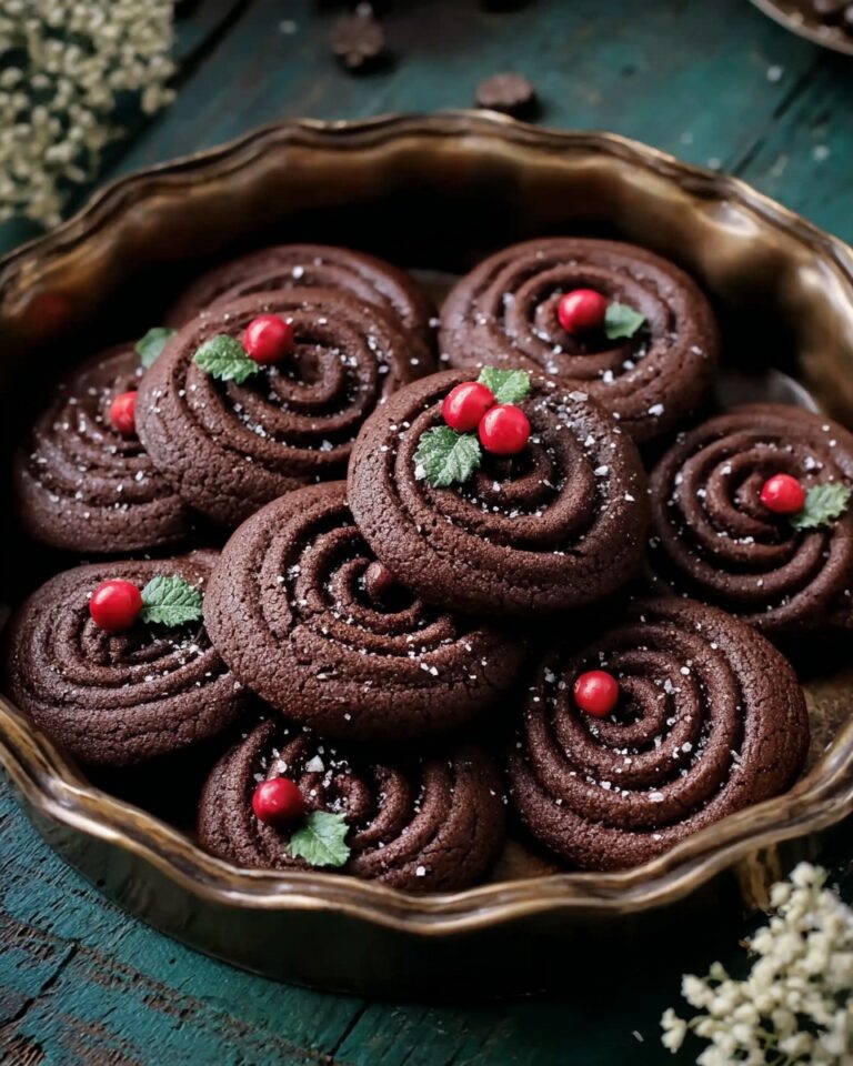 Piped Chocolate Butter Cookies with Maraschino Cherries and Espresso Recipe