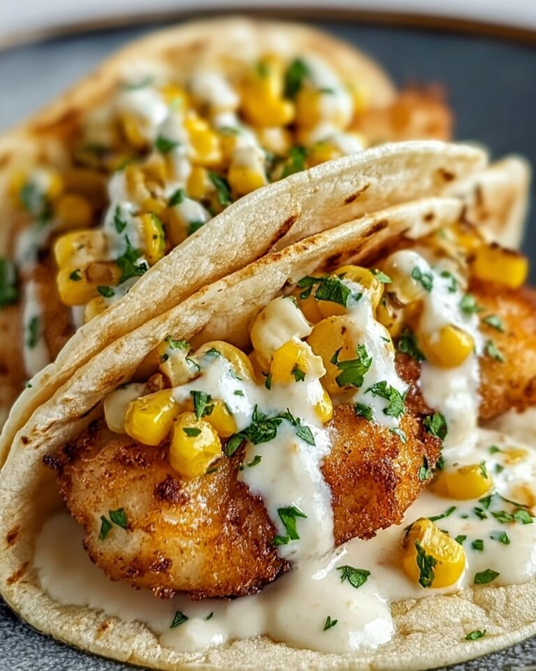 Fried Chicken Street Corn Tacos with Jalapeño Lime Ranch Recipe