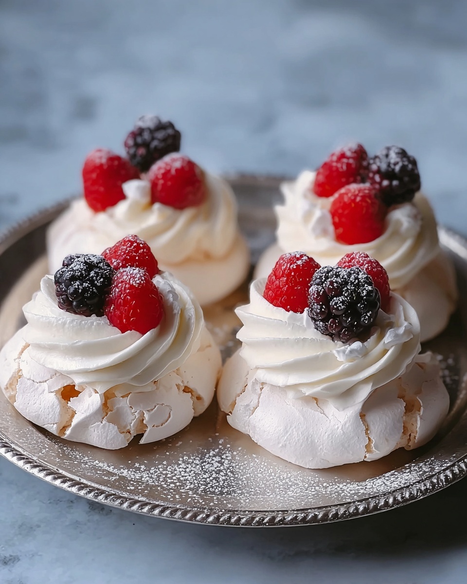 Toasted Coconut Mini Pavlovas with Coconut Custard Recipe - Recipe Image
