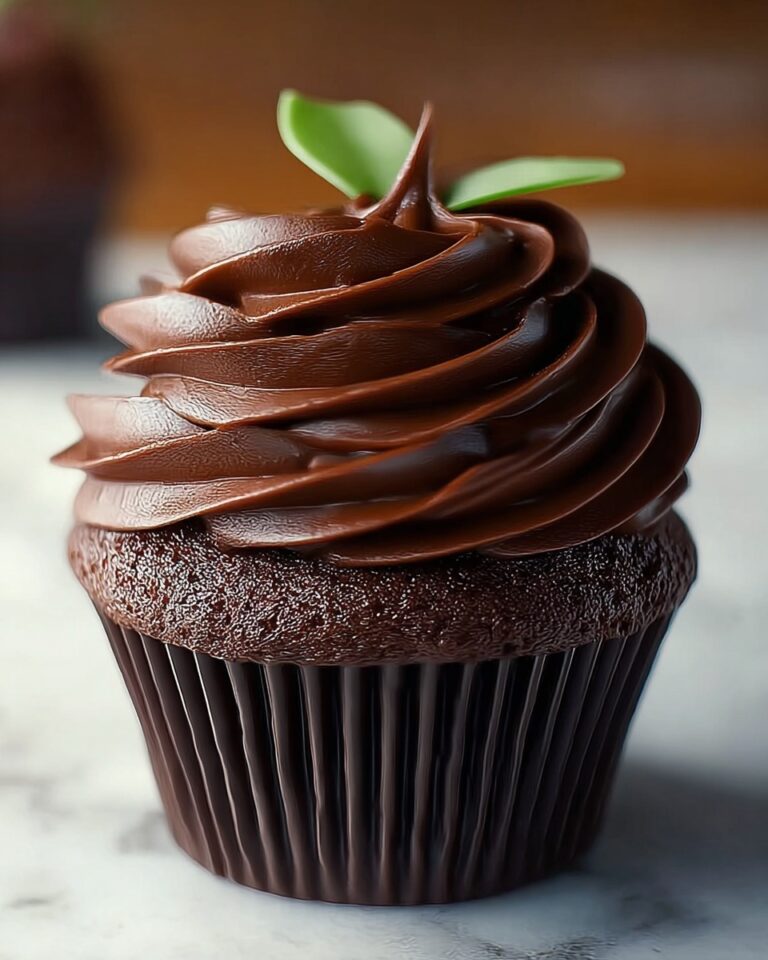 Double Chocolate Cupcakes with Rich Chocolate Ganache and Frosting Recipe