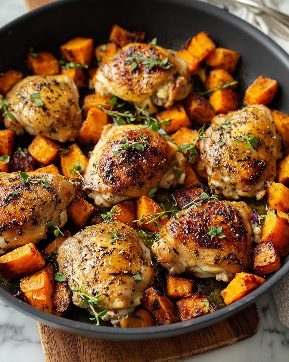 One-Pan Chicken and Sweet Potato Skillet Recipe - Recipe Image