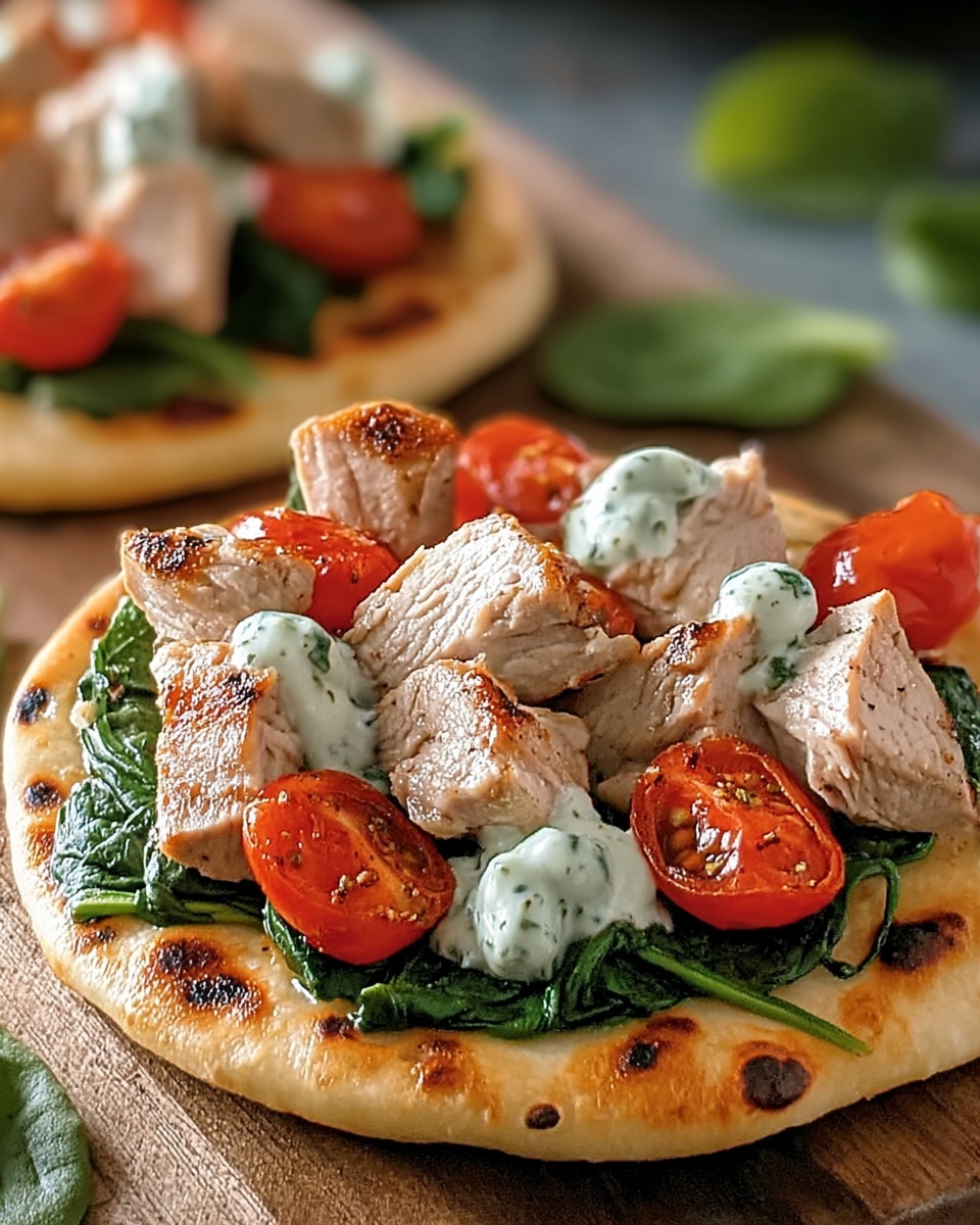 Tzatziki Chicken & Veggie Naan Pizza Recipe - Recipe Image