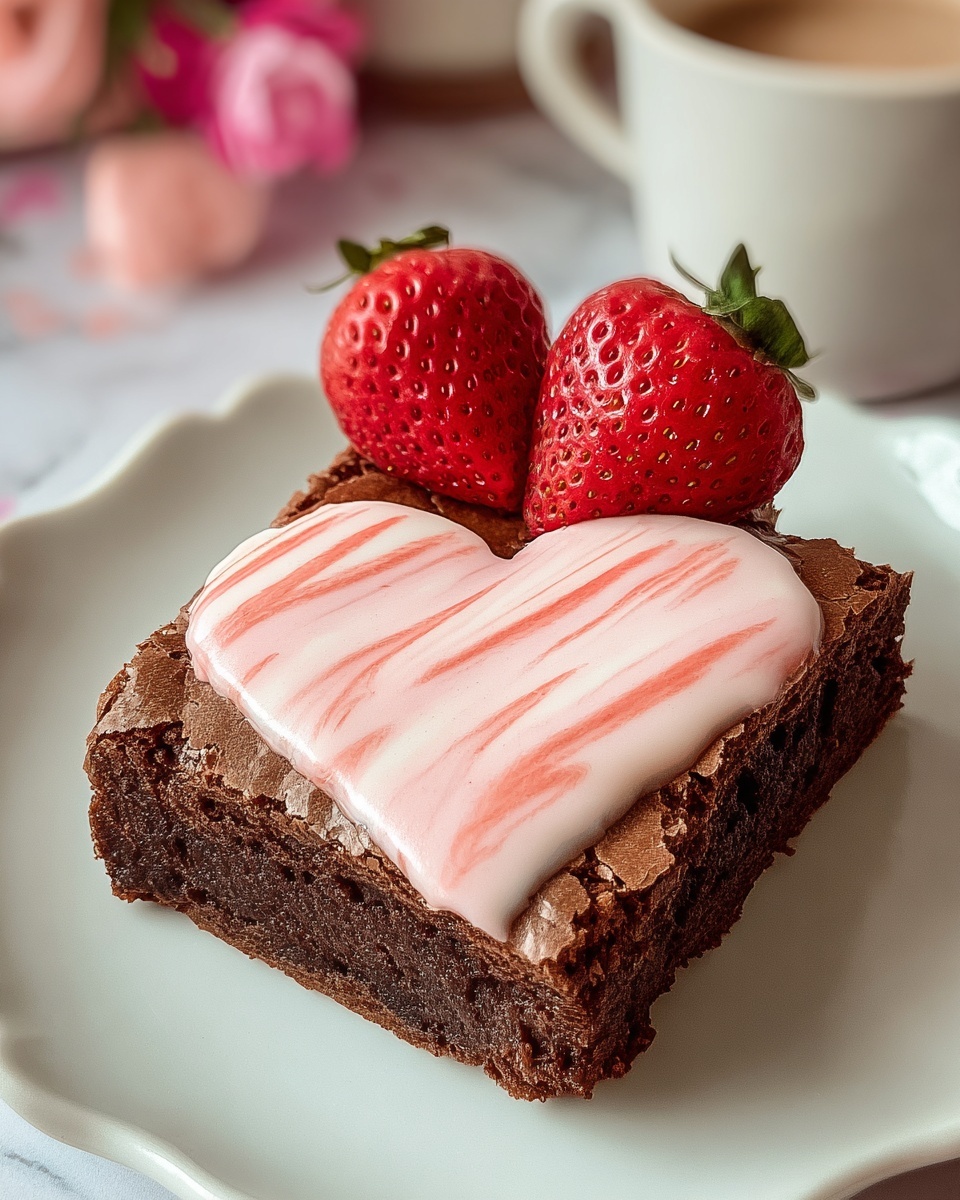 Strawberry Sweetheart Brownies Recipe - Recipe Image