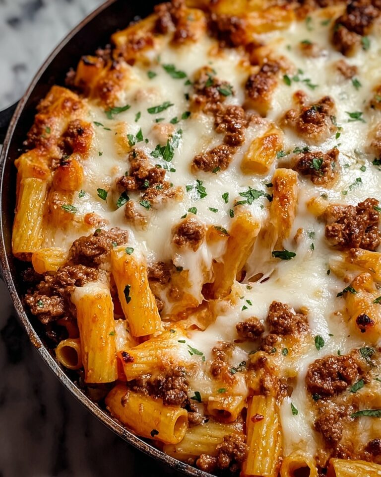 Cheesy Ground Beef Pasta Skillet Recipe