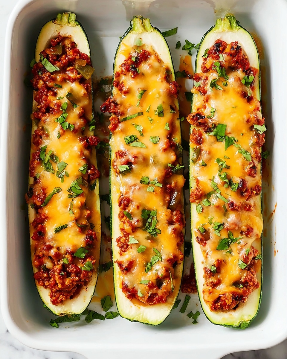 Cheesy BBQ Chicken Stuffed Zucchini Boats Recipe - Recipe Image