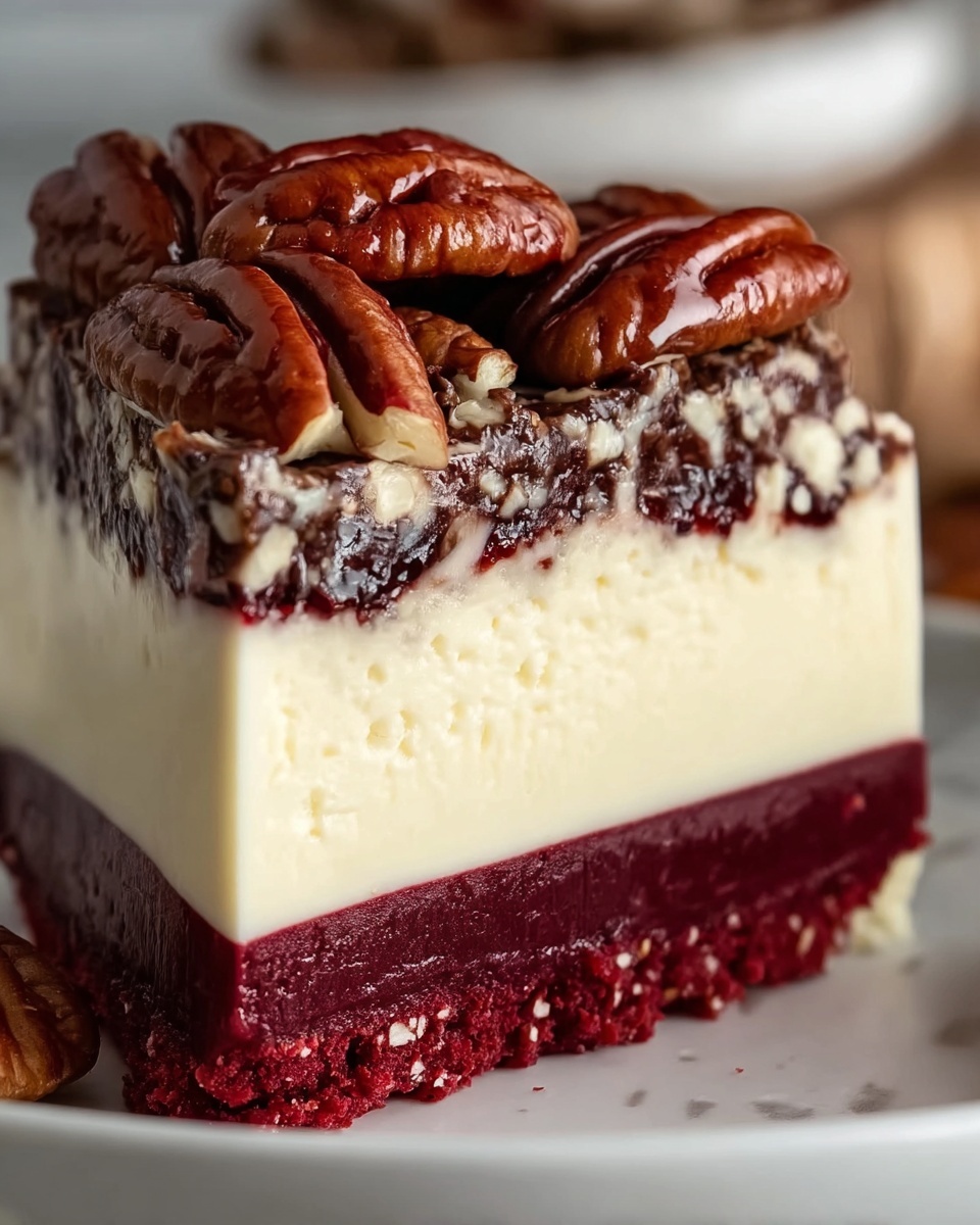 Butter Pecan Red Velvet Cheesecake Recipe - Recipe Image
