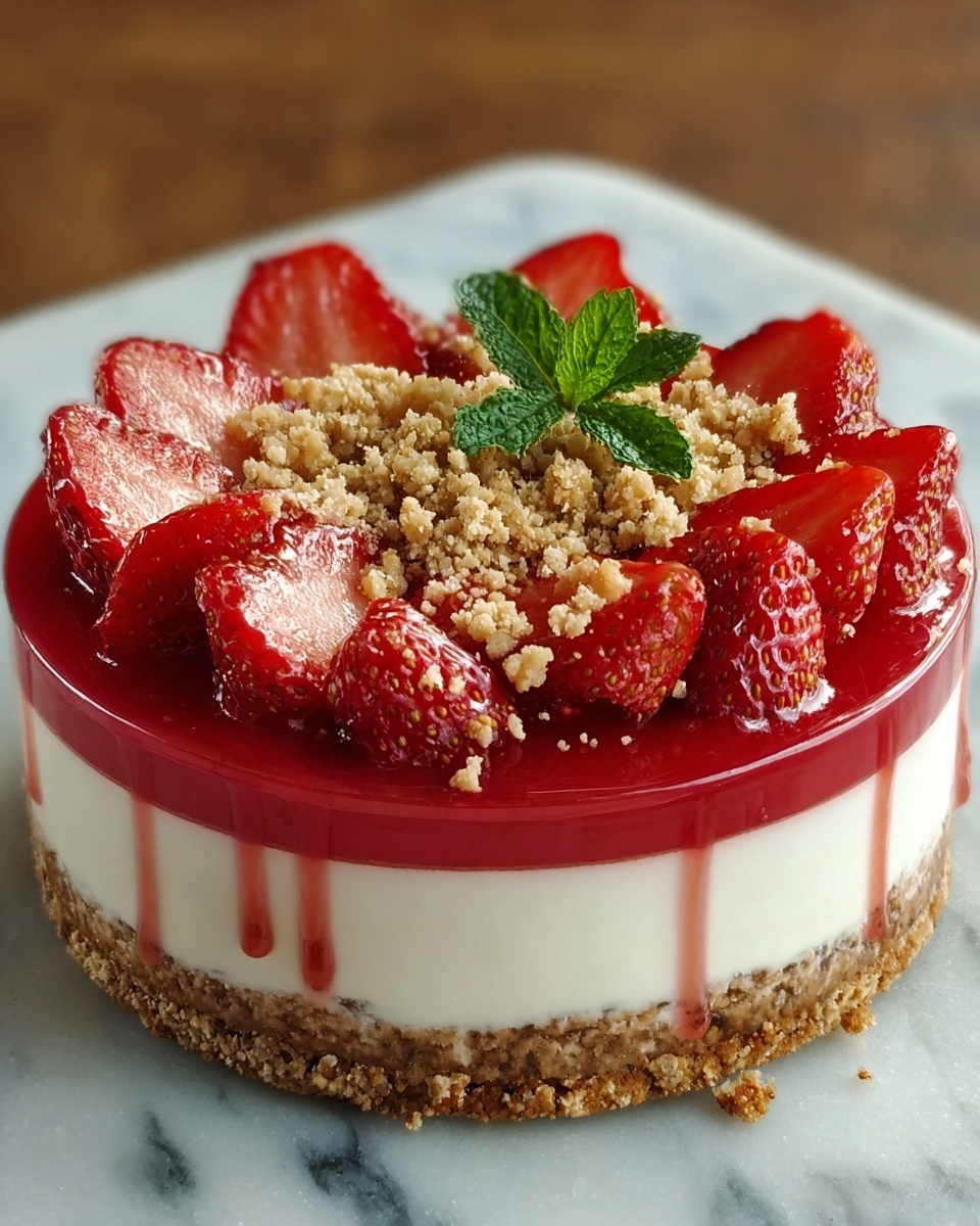 Strawberry Krunch Cheesecake Recipe - Recipe Image