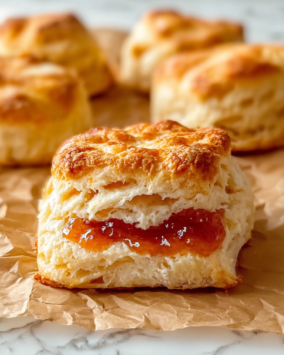 Butter Swim Biscuits with Peach Jalapeño Jam Recipe - Recipe Image
