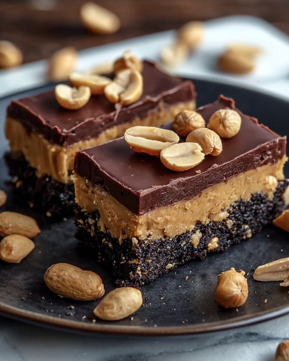 Peanut-Chocolate Cheesecake Bars Recipe - Recipe Image