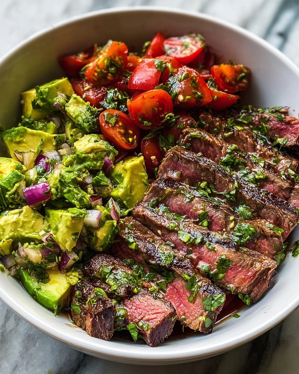 Skirt Steak with Fresh Avocado Chimichurri Recipe - Recipe Image