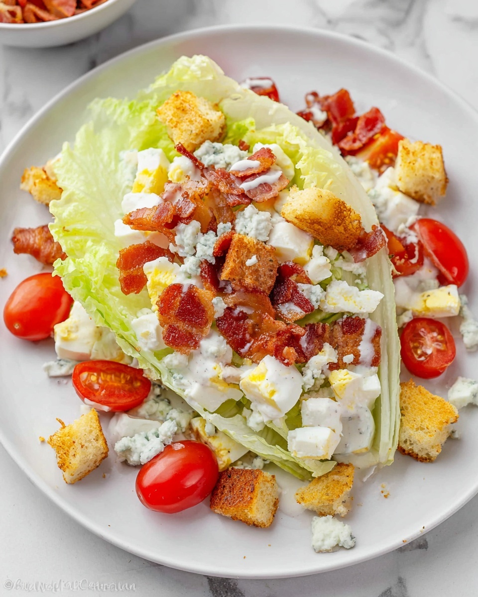 Iceberg Wedge Salad with Blue Cheese Dressing Recipe - Recipe Image