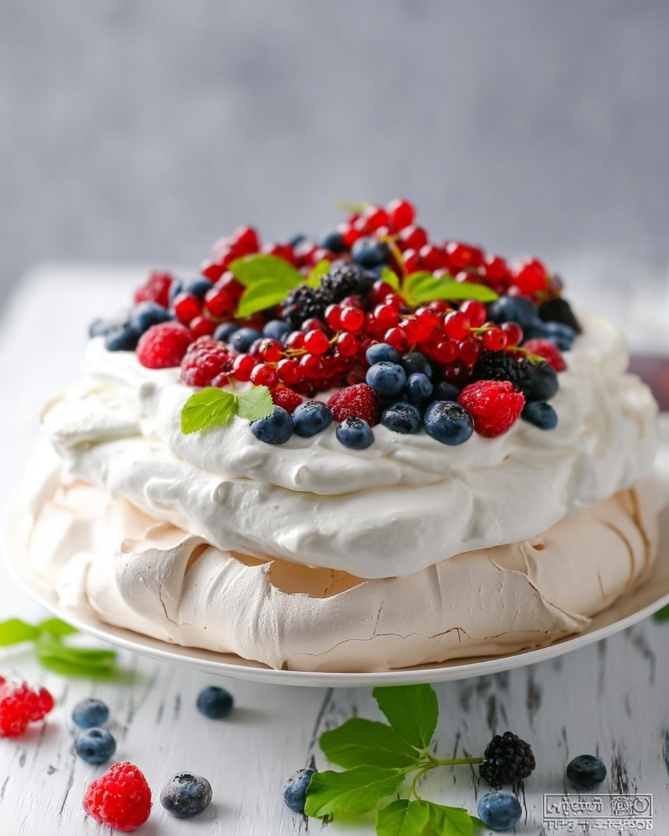Berry Pavlova Cake Recipe - Recipe Image